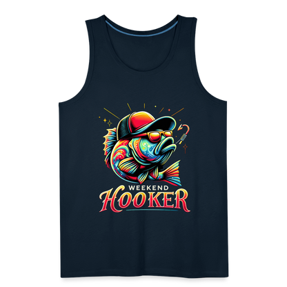 Weekend Hooker Fishing Men’s Premium Tank Top - deep navy