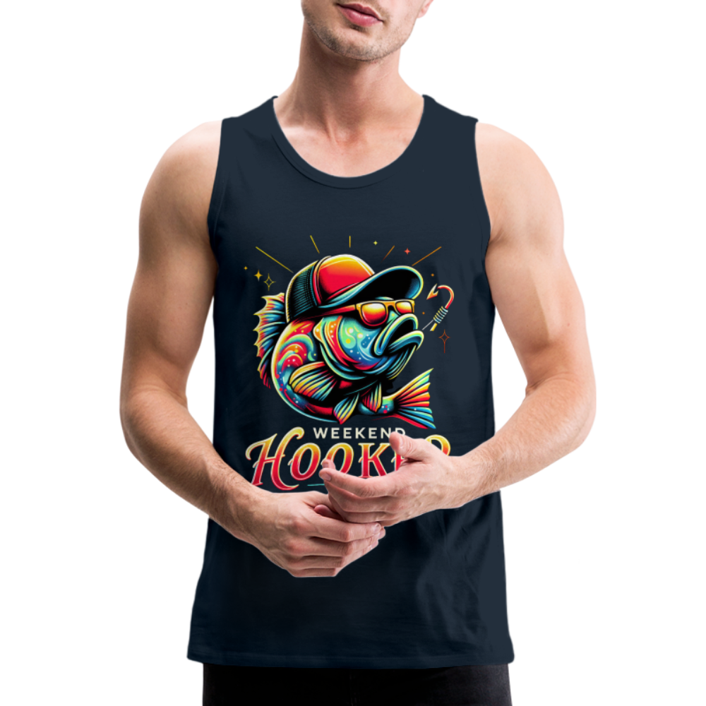 Weekend Hooker Fishing Men’s Premium Tank Top - deep navy