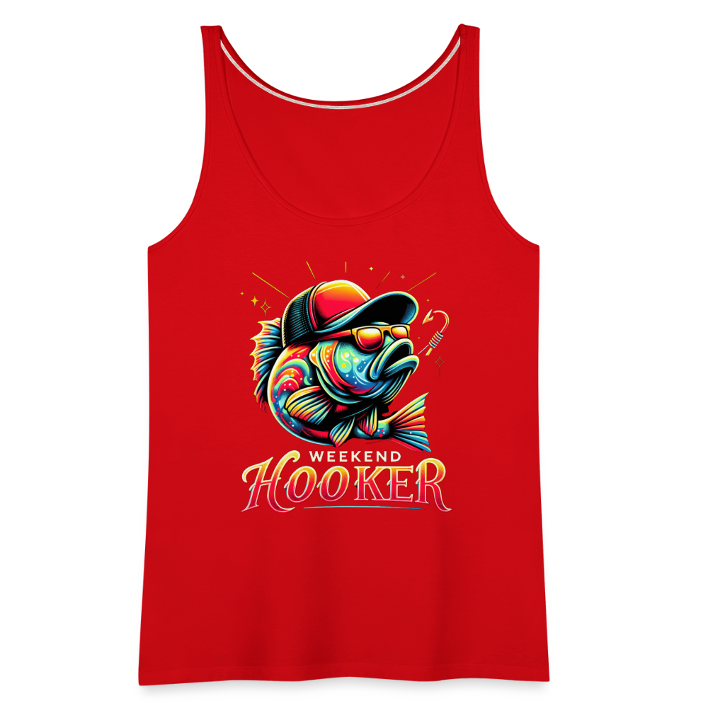 Weekend Hooker Fishing Women’s Premium Tank Top - red