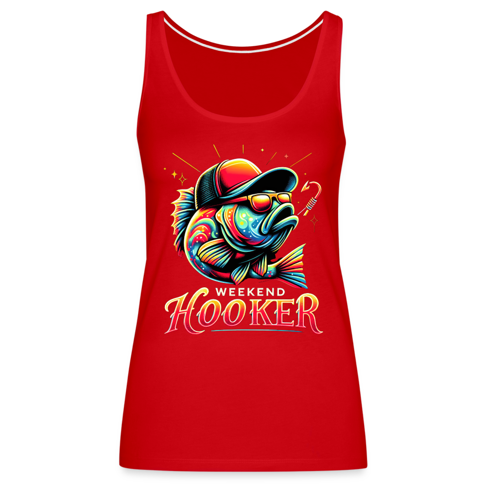 Weekend Hooker Fishing Women’s Premium Tank Top - red