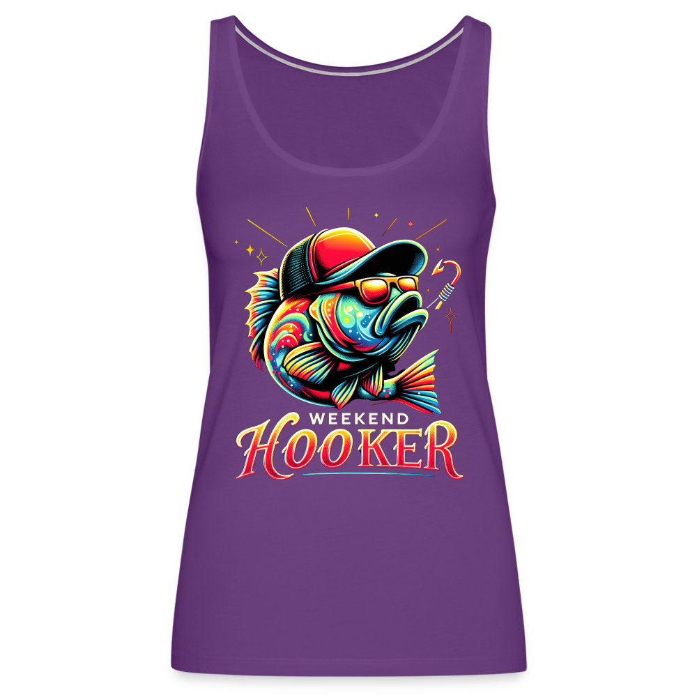Weekend Hooker Fishing Women’s Premium Tank Top - purple
