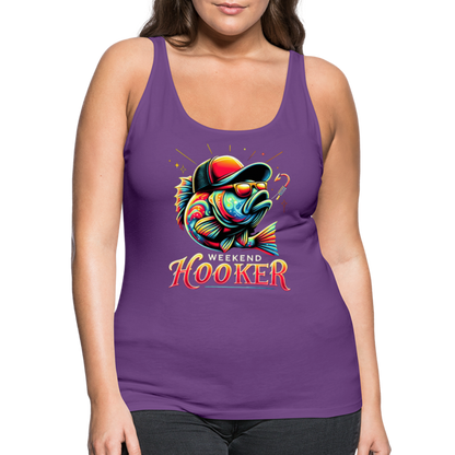 Weekend Hooker Fishing Women’s Premium Tank Top - purple