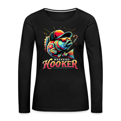 Weekend Hooker Fishing Women's Premium Long Sleeve T-Shirt - black