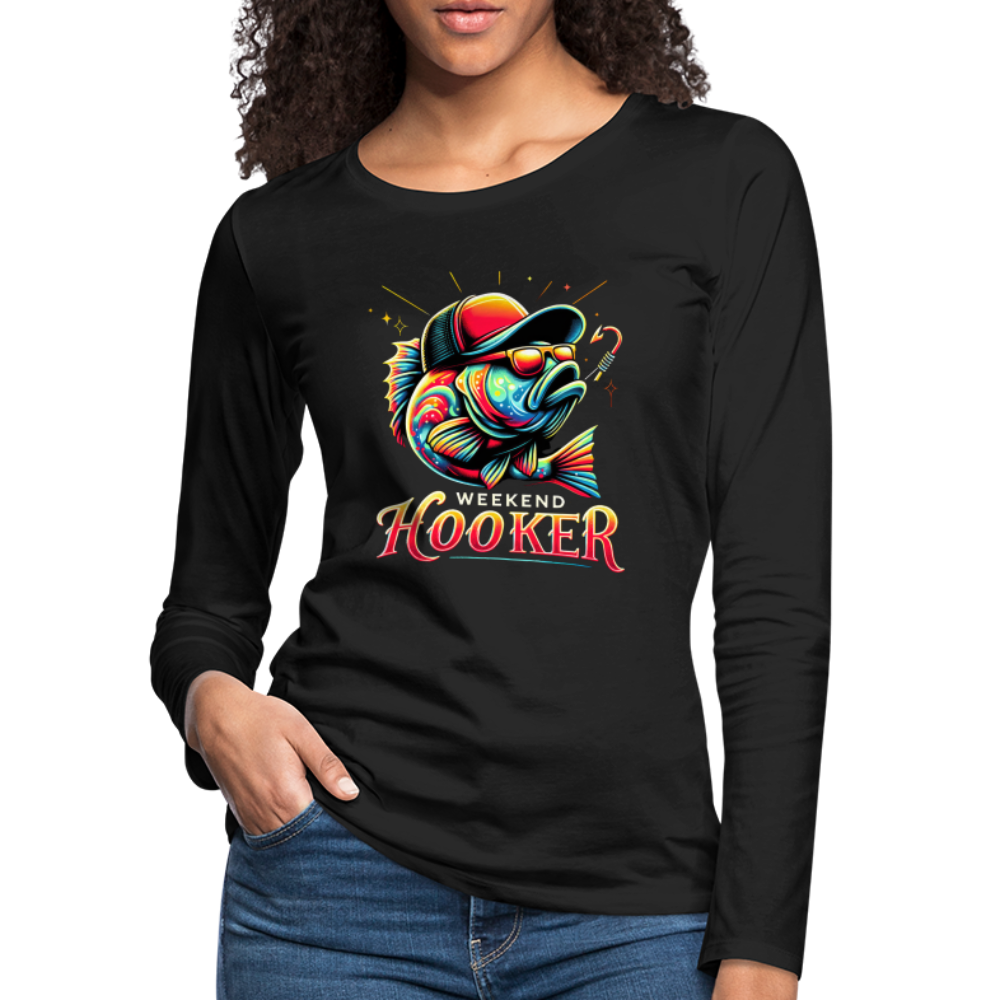 Weekend Hooker Fishing Women's Premium Long Sleeve T-Shirt - black