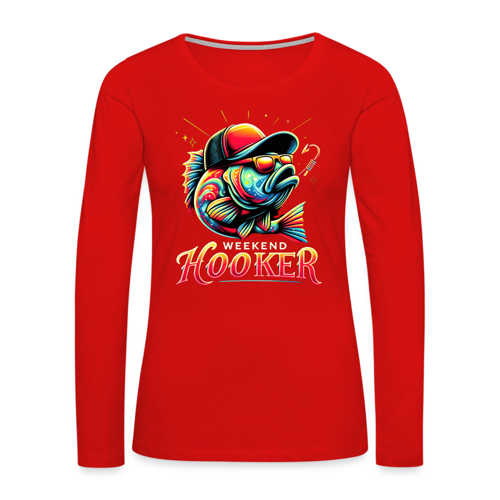 Weekend Hooker Fishing Women's Premium Long Sleeve T-Shirt - red