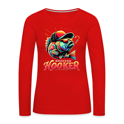 Weekend Hooker Fishing Women's Premium Long Sleeve T-Shirt - red