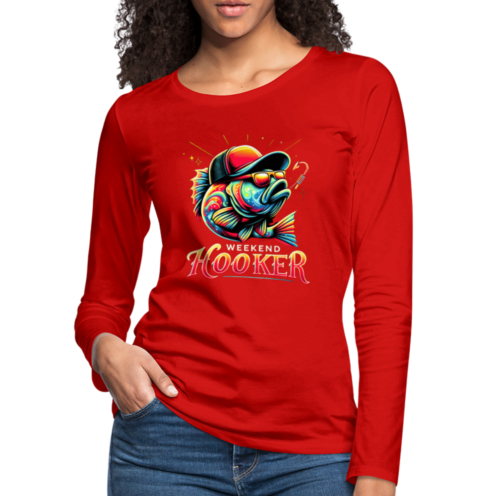 Weekend Hooker Fishing Women's Premium Long Sleeve T-Shirt - red