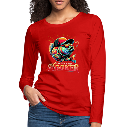 Weekend Hooker Fishing Women's Premium Long Sleeve T-Shirt - red