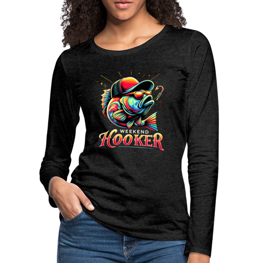 Weekend Hooker Fishing Women's Premium Long Sleeve T-Shirt - charcoal grey