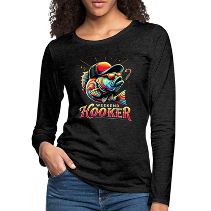 Weekend Hooker Fishing Women's Premium Long Sleeve T-Shirt - charcoal grey