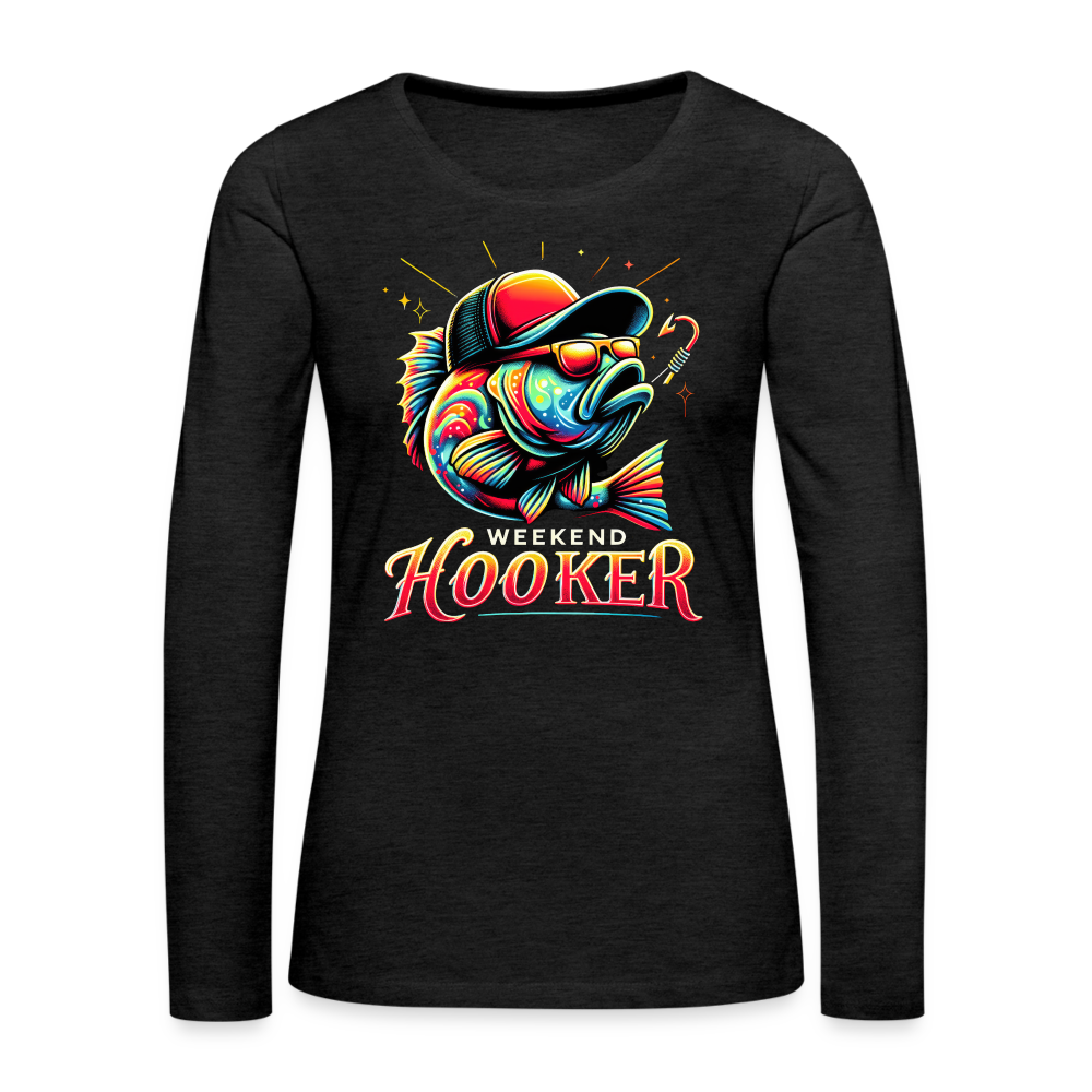 Weekend Hooker Fishing Women's Premium Long Sleeve T-Shirt - charcoal grey