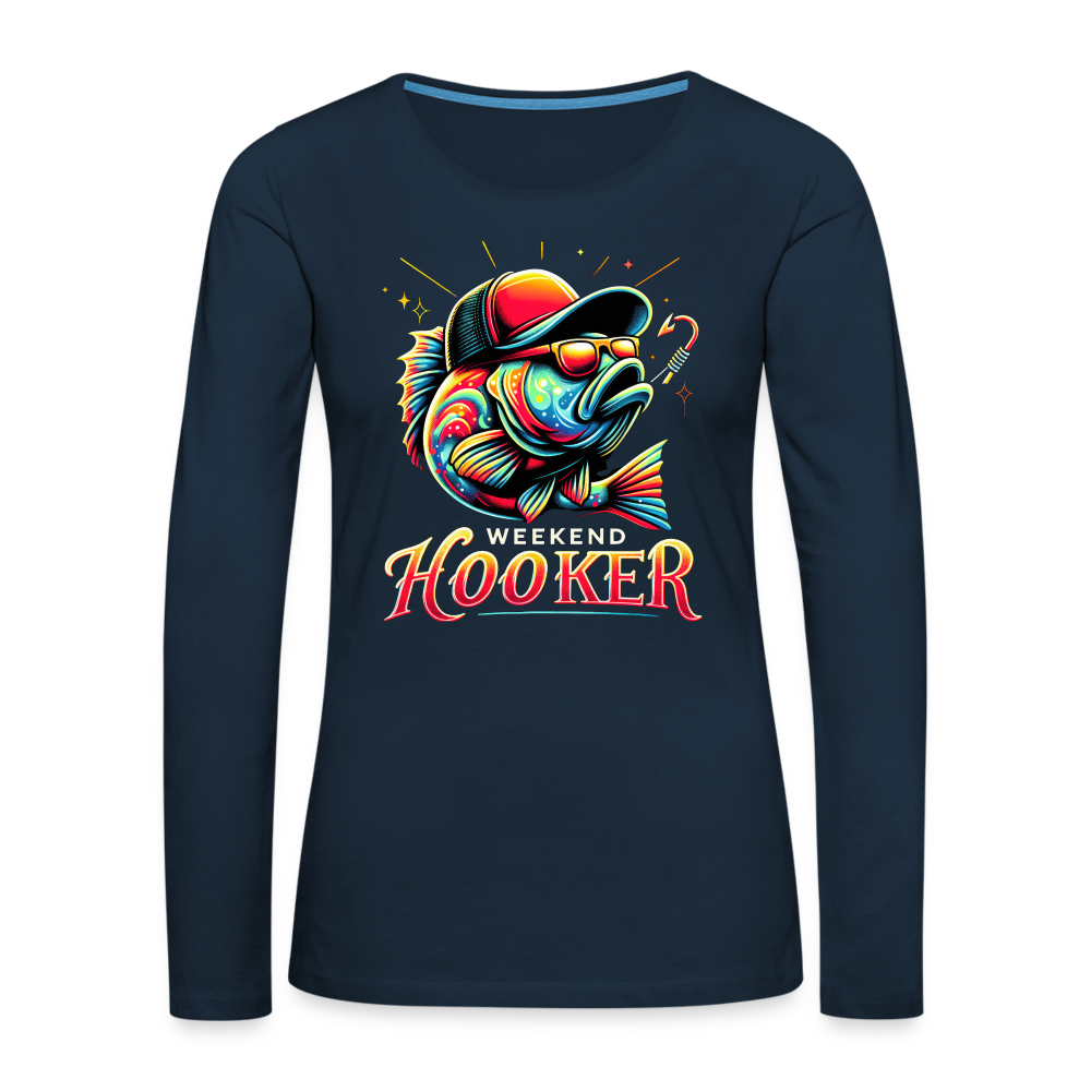 Weekend Hooker Fishing Women's Premium Long Sleeve T-Shirt - deep navy