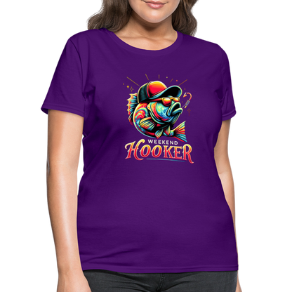 Weekend Hooker Fishing Women's Contoured T-Shirt - purple