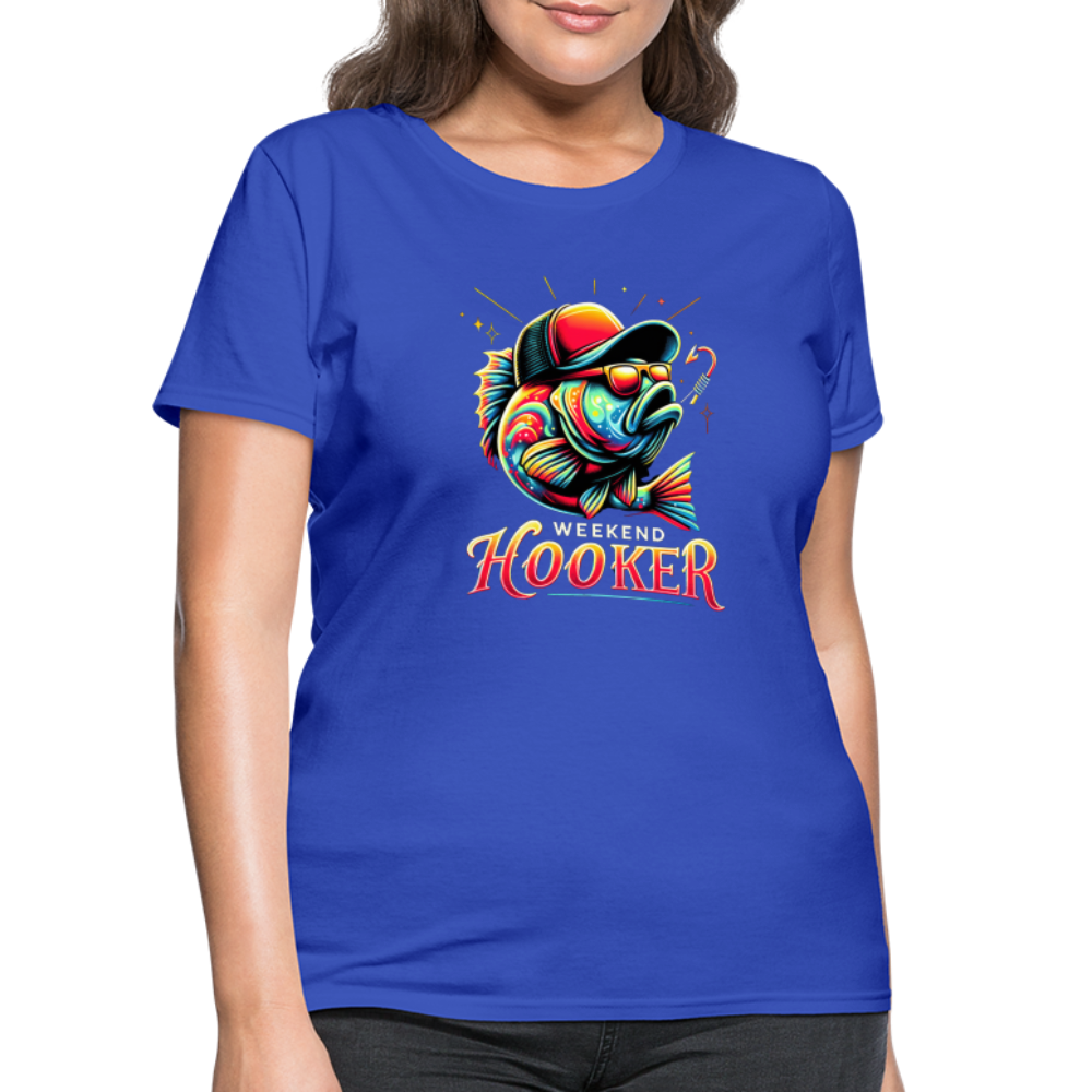 Weekend Hooker Fishing Women's Contoured T-Shirt - royal blue