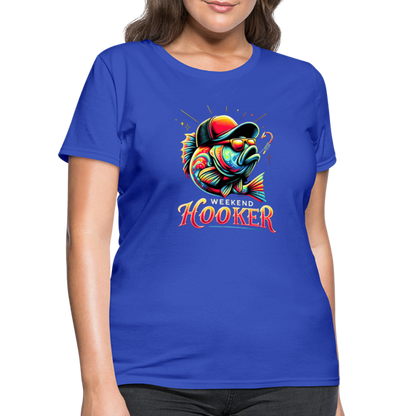 Weekend Hooker Fishing Women's Contoured T-Shirt - royal blue