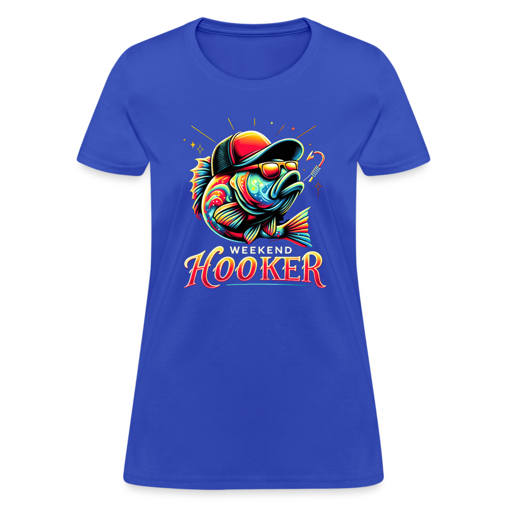 Weekend Hooker Fishing Women's Contoured T-Shirt - royal blue