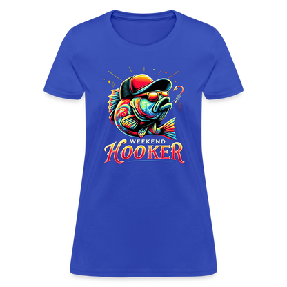 Weekend Hooker Fishing Women's Contoured T-Shirt - royal blue