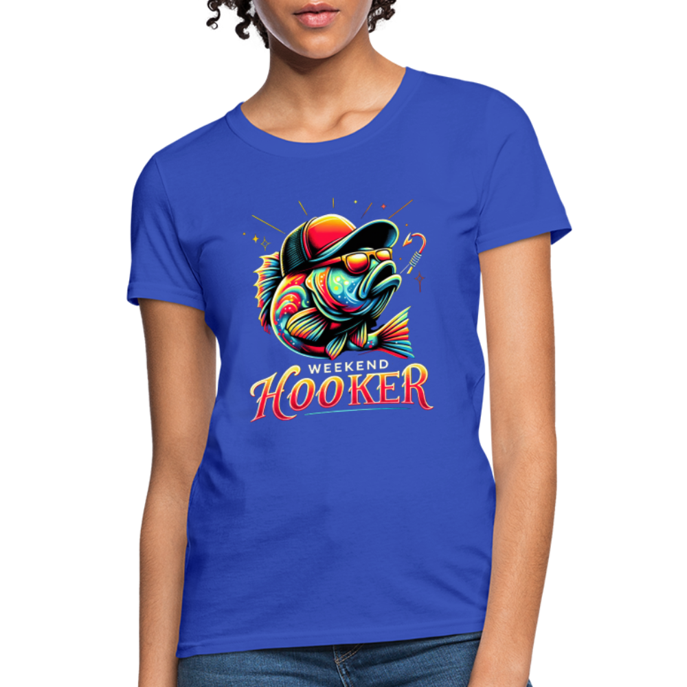 Weekend Hooker Fishing Women's Contoured T-Shirt - royal blue