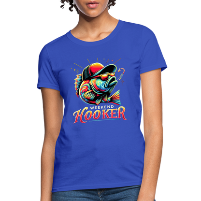 Weekend Hooker Fishing Women's Contoured T-Shirt - royal blue