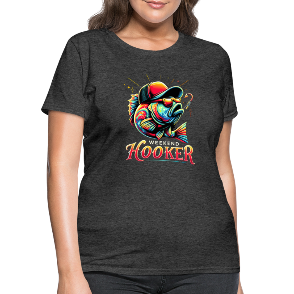 Weekend Hooker Fishing Women's Contoured T-Shirt - heather black