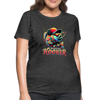 Weekend Hooker Fishing Women's Contoured T-Shirt - heather black