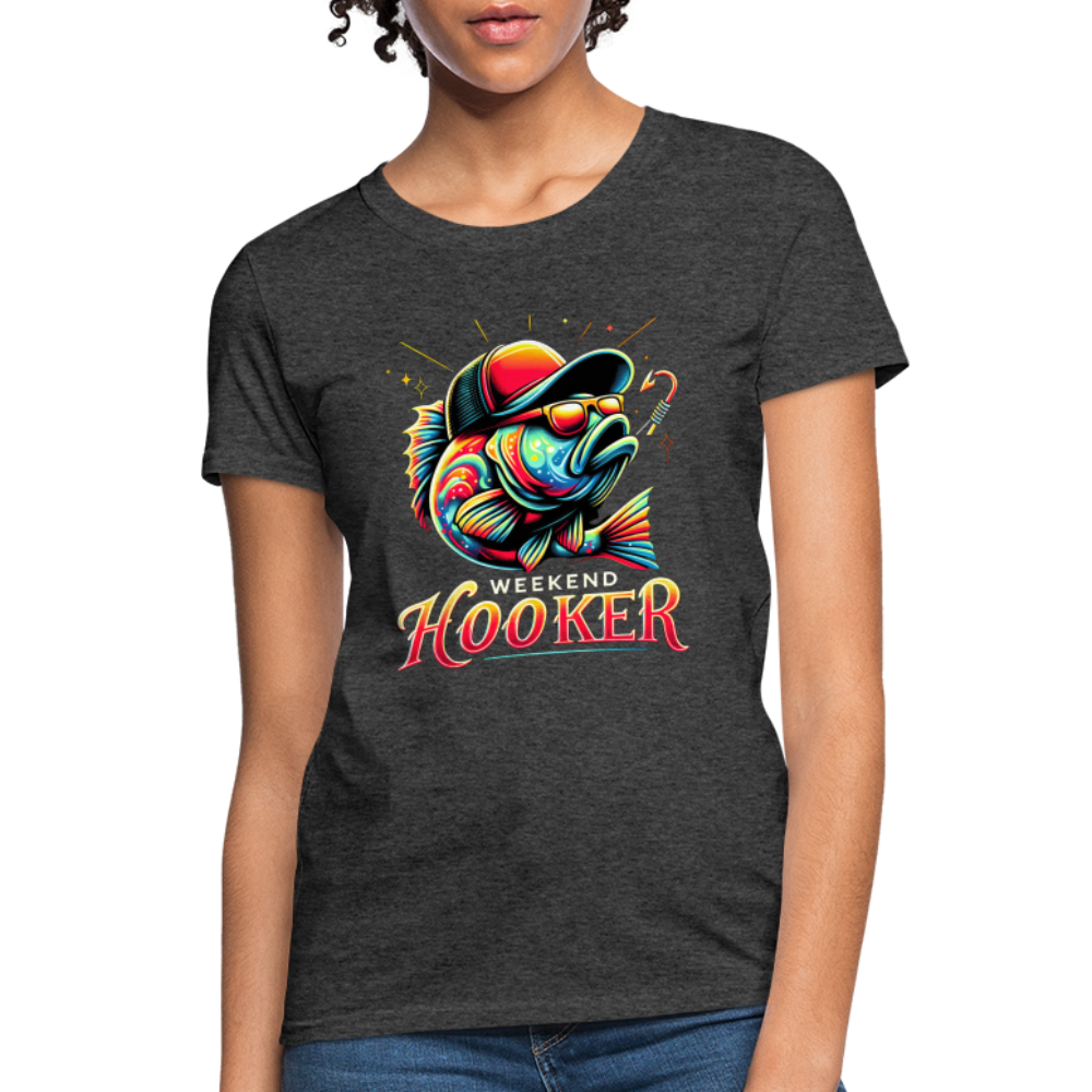 Weekend Hooker Fishing Women's Contoured T-Shirt - heather black