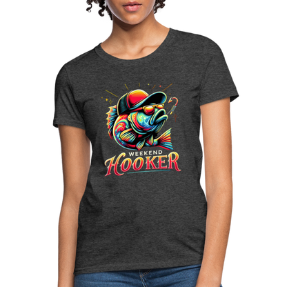 Weekend Hooker Fishing Women's Contoured T-Shirt - heather black