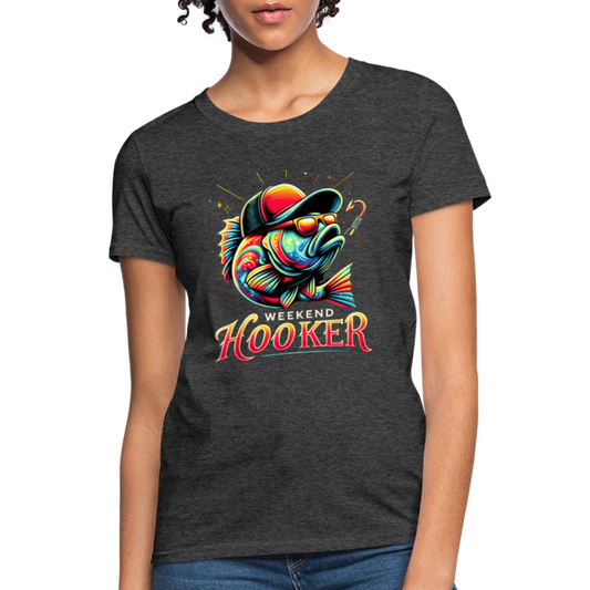 Weekend Hooker Fishing Women's Contoured T-Shirt - heather black