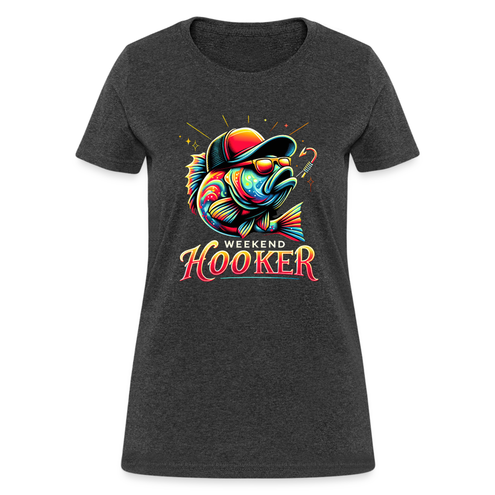 Weekend Hooker Fishing Women's Contoured T-Shirt - heather black