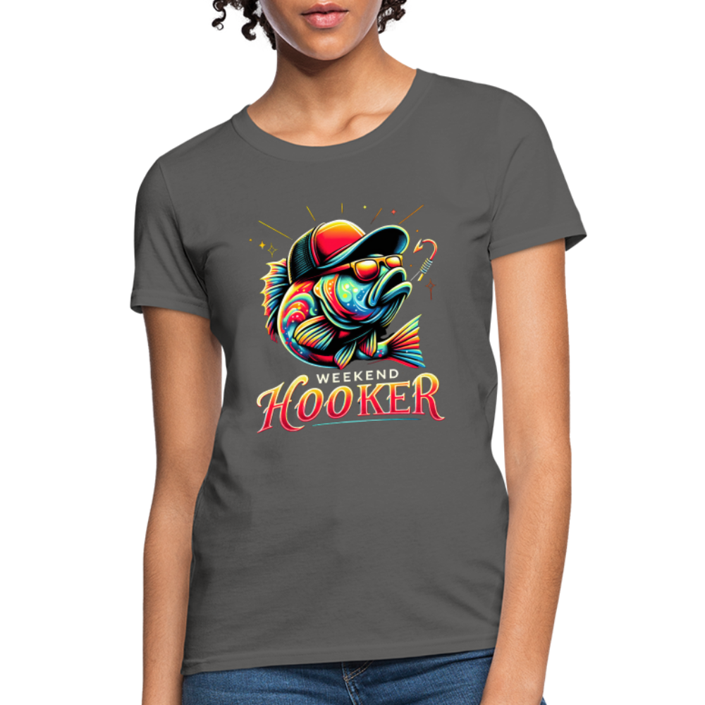 Weekend Hooker Fishing Women's Contoured T-Shirt - charcoal