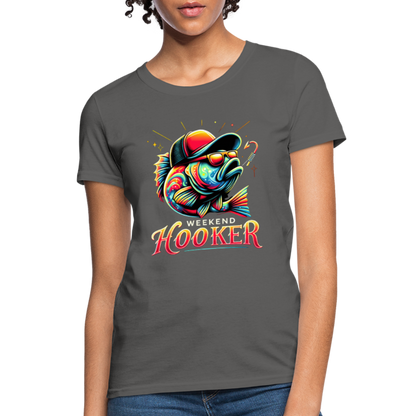 Weekend Hooker Fishing Women's Contoured T-Shirt - charcoal