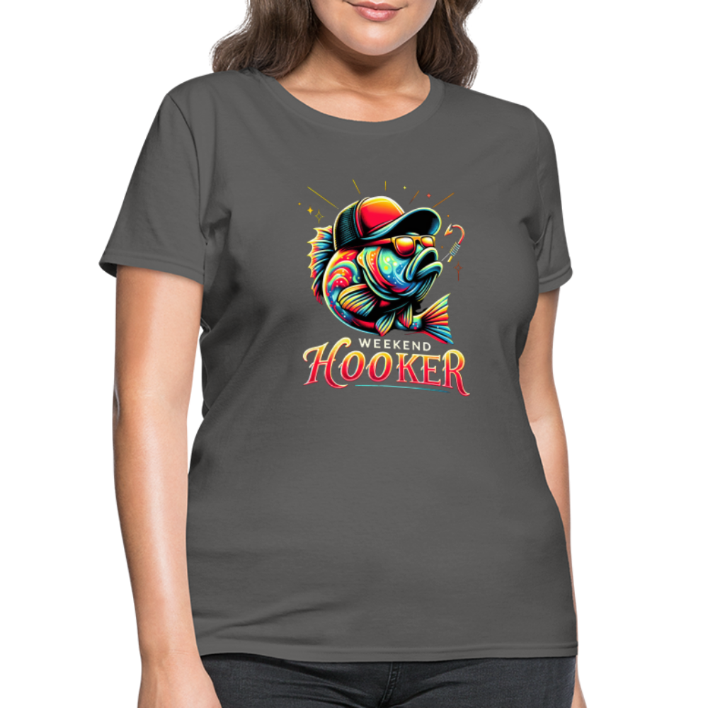 Weekend Hooker Fishing Women's Contoured T-Shirt - charcoal