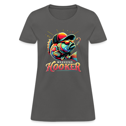 Weekend Hooker Fishing Women's Contoured T-Shirt - charcoal