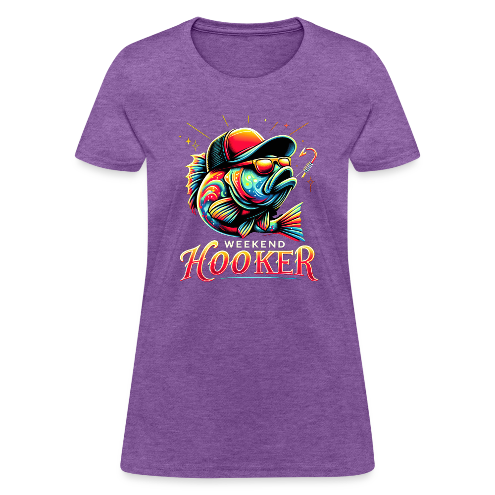 Weekend Hooker Fishing Women's Contoured T-Shirt - purple heather