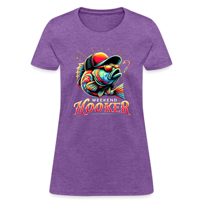 Weekend Hooker Fishing Women's Contoured T-Shirt - purple heather