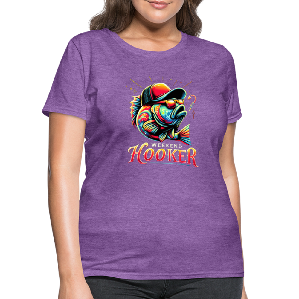 Weekend Hooker Fishing Women's Contoured T-Shirt - purple heather