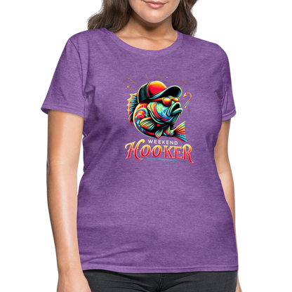 Weekend Hooker Fishing Women's Contoured T-Shirt - purple heather