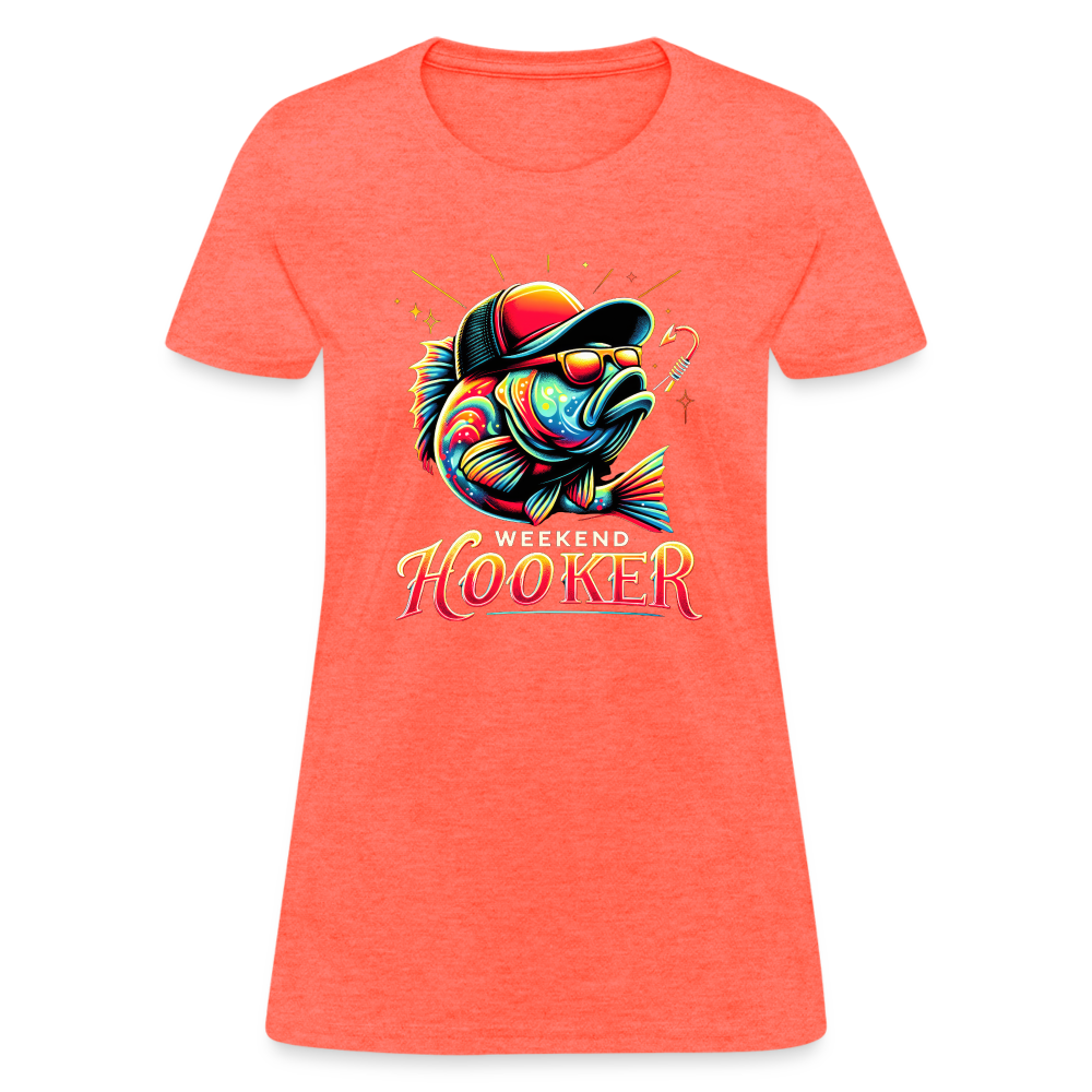 Weekend Hooker Fishing Women's Contoured T-Shirt - heather coral