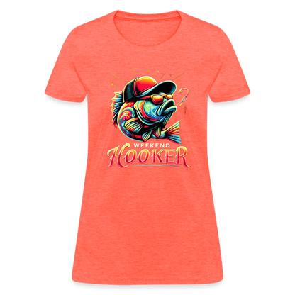 Weekend Hooker Fishing Women's Contoured T-Shirt - heather coral