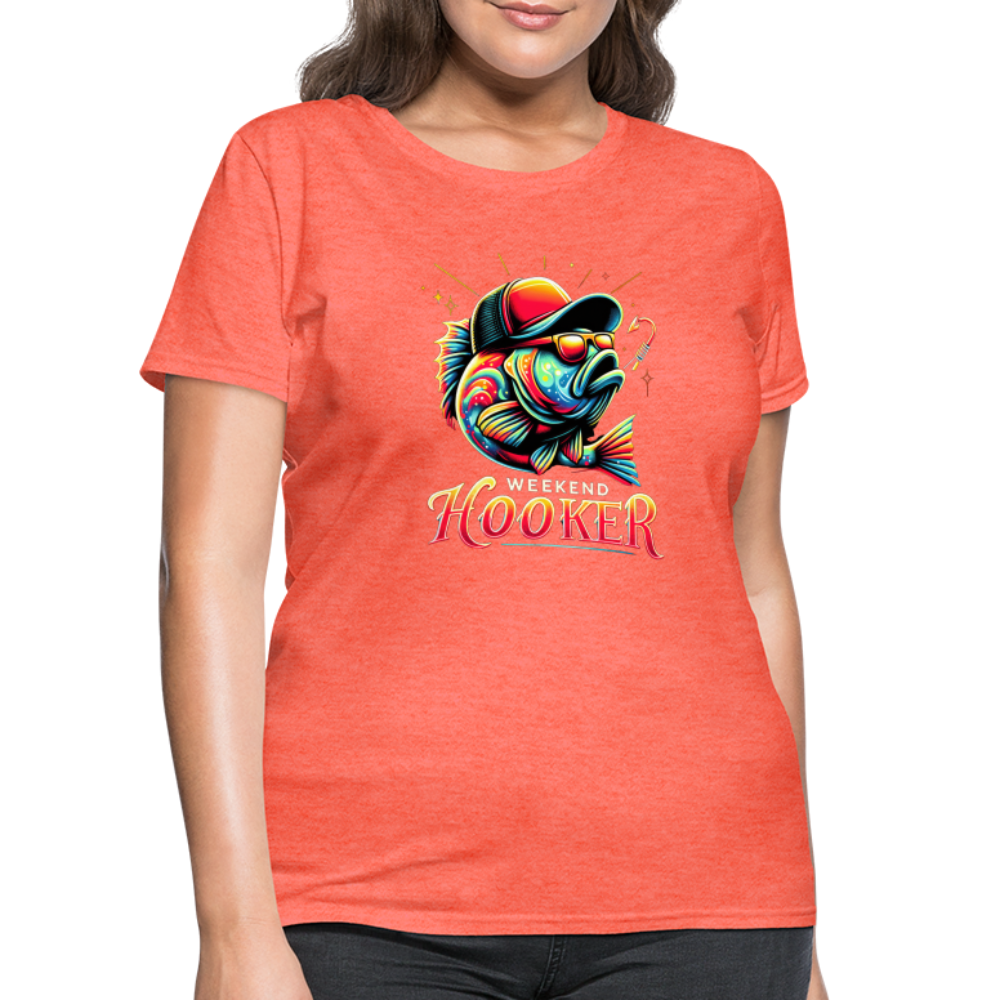 Weekend Hooker Fishing Women's Contoured T-Shirt - heather coral