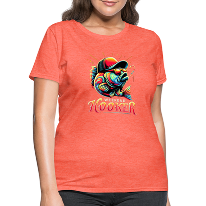 Weekend Hooker Fishing Women's Contoured T-Shirt - heather coral