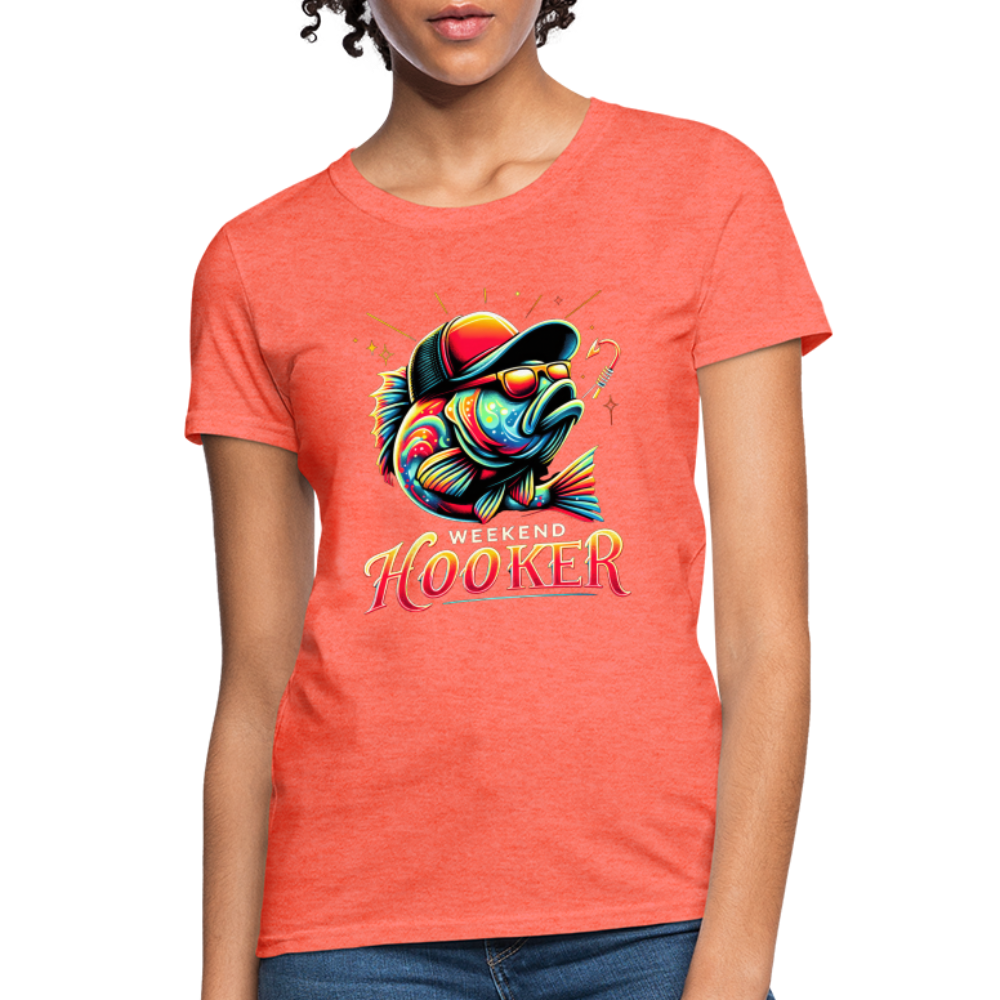 Weekend Hooker Fishing Women's Contoured T-Shirt - heather coral