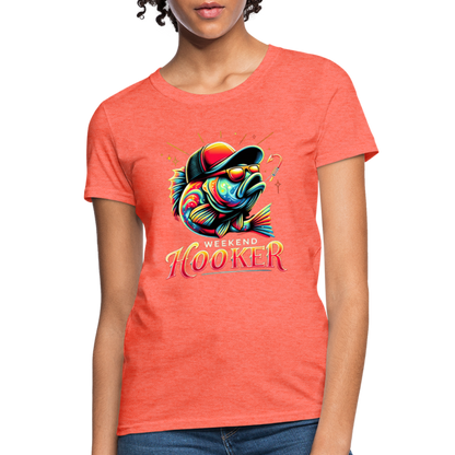 Weekend Hooker Fishing Women's Contoured T-Shirt - heather coral