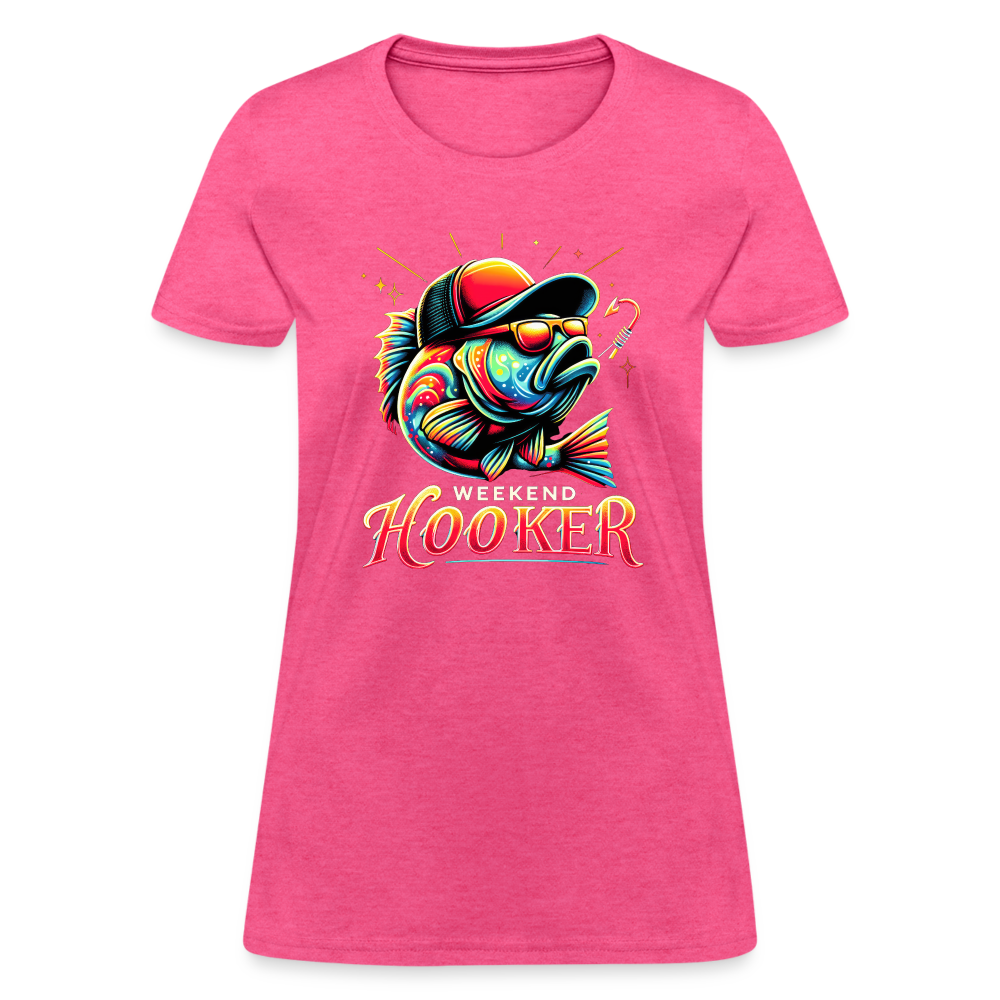 Weekend Hooker Fishing Women's Contoured T-Shirt - heather pink