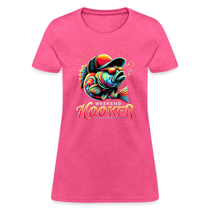 Weekend Hooker Fishing Women's Contoured T-Shirt - heather pink