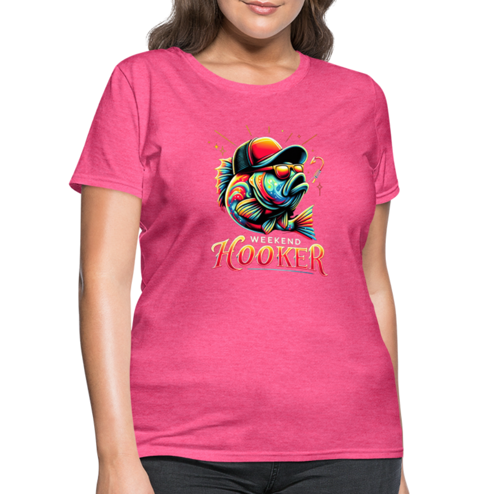 Weekend Hooker Fishing Women's Contoured T-Shirt - heather pink