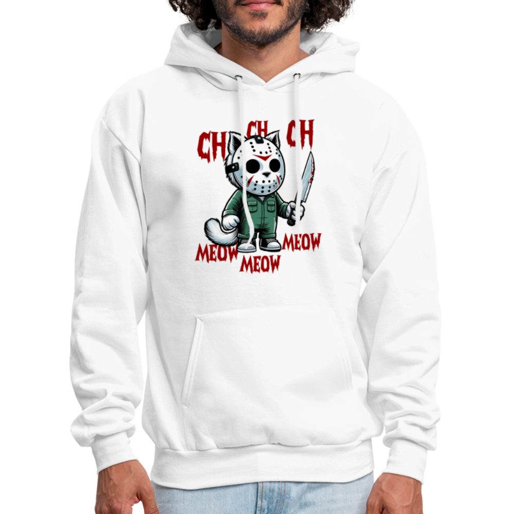 Vintage Movie Halloween Cat Hoodie - white