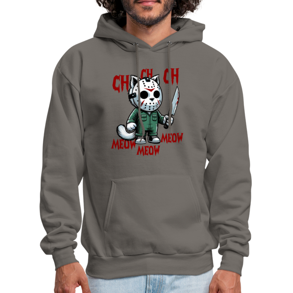 Vintage Movie Halloween Cat Hoodie - asphalt gray