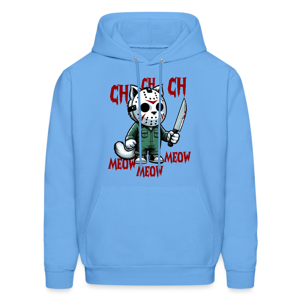 Vintage Movie Halloween Cat Hoodie - carolina blue