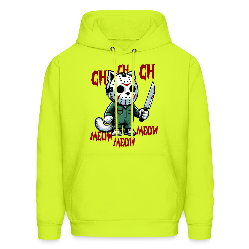Vintage Movie Halloween Cat Hoodie - safety green